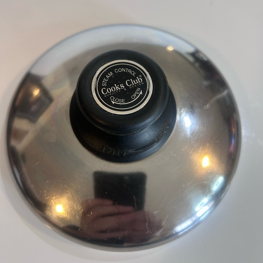 Cooks Club Steam Control Lid 5 1/2” Stainless Steel Vented 1QT Replacement Part